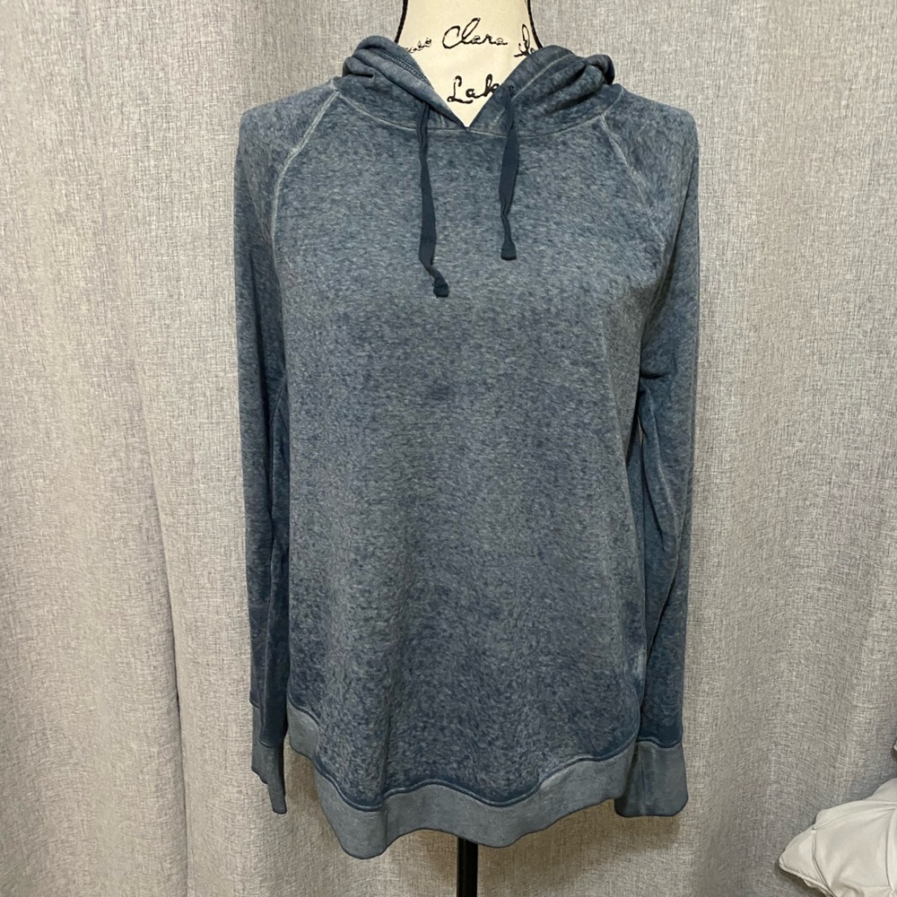 Hooded feather fleece tunic